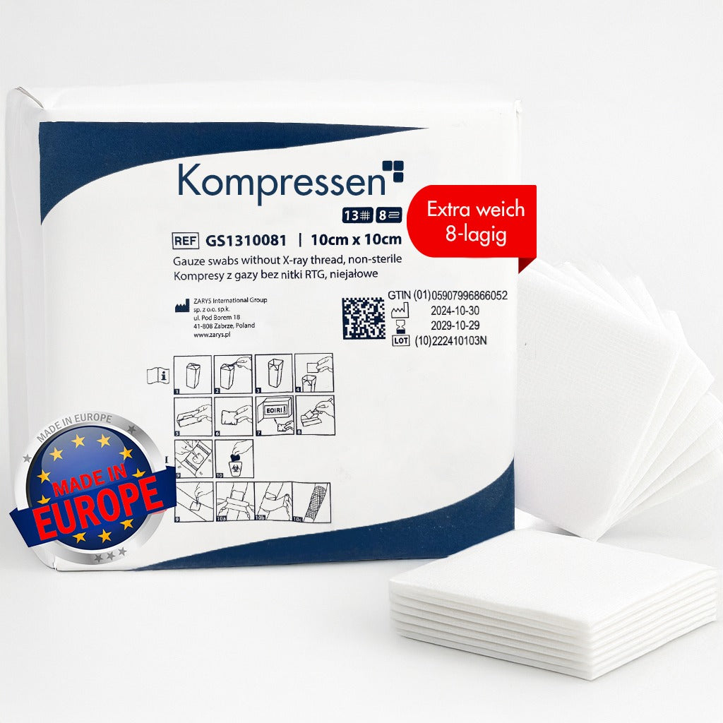 Mullkompressen 10x10 cm – 100 Stück (unsteril)