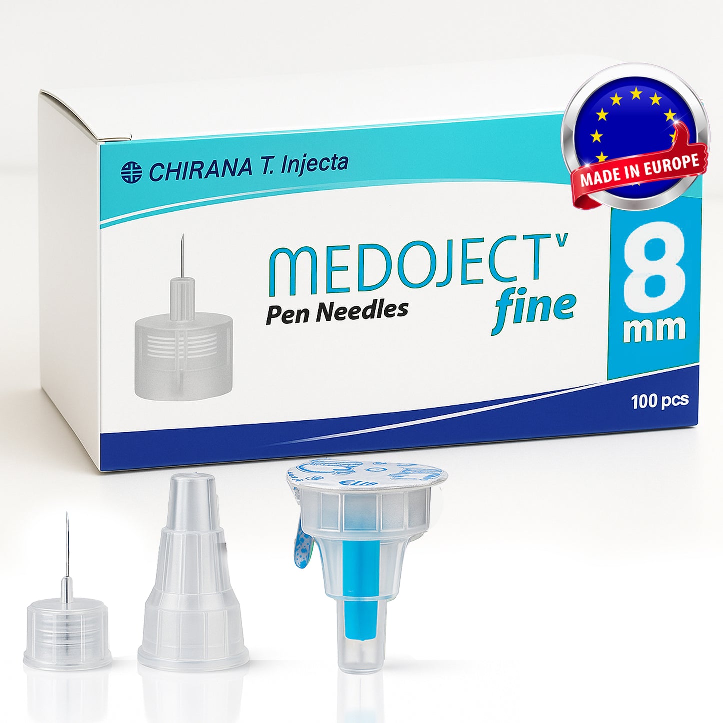 Sterile Einweg-Nadeln 31G (0,25 mm x 8 mm) - 100 Stück Mit Schutzfolie