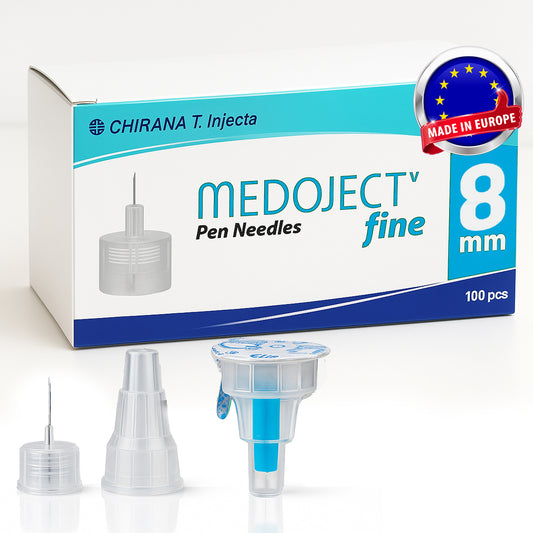 Sterile Einweg-Nadeln 31G (0,25 mm x 8 mm) - 100 Stück Mit Schutzfolie