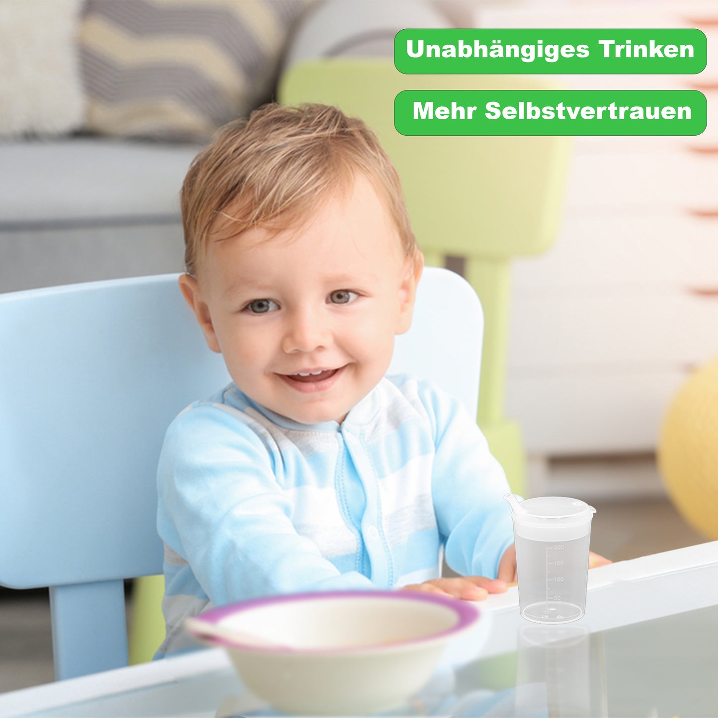3x Schnabelbecher mit Deckel 250ml transparent -3x Becher mit 3x Deckeln (2x mit Öffnung 12 x 10 mm u. 1 x mit Öffnung 4 x 4 mm)