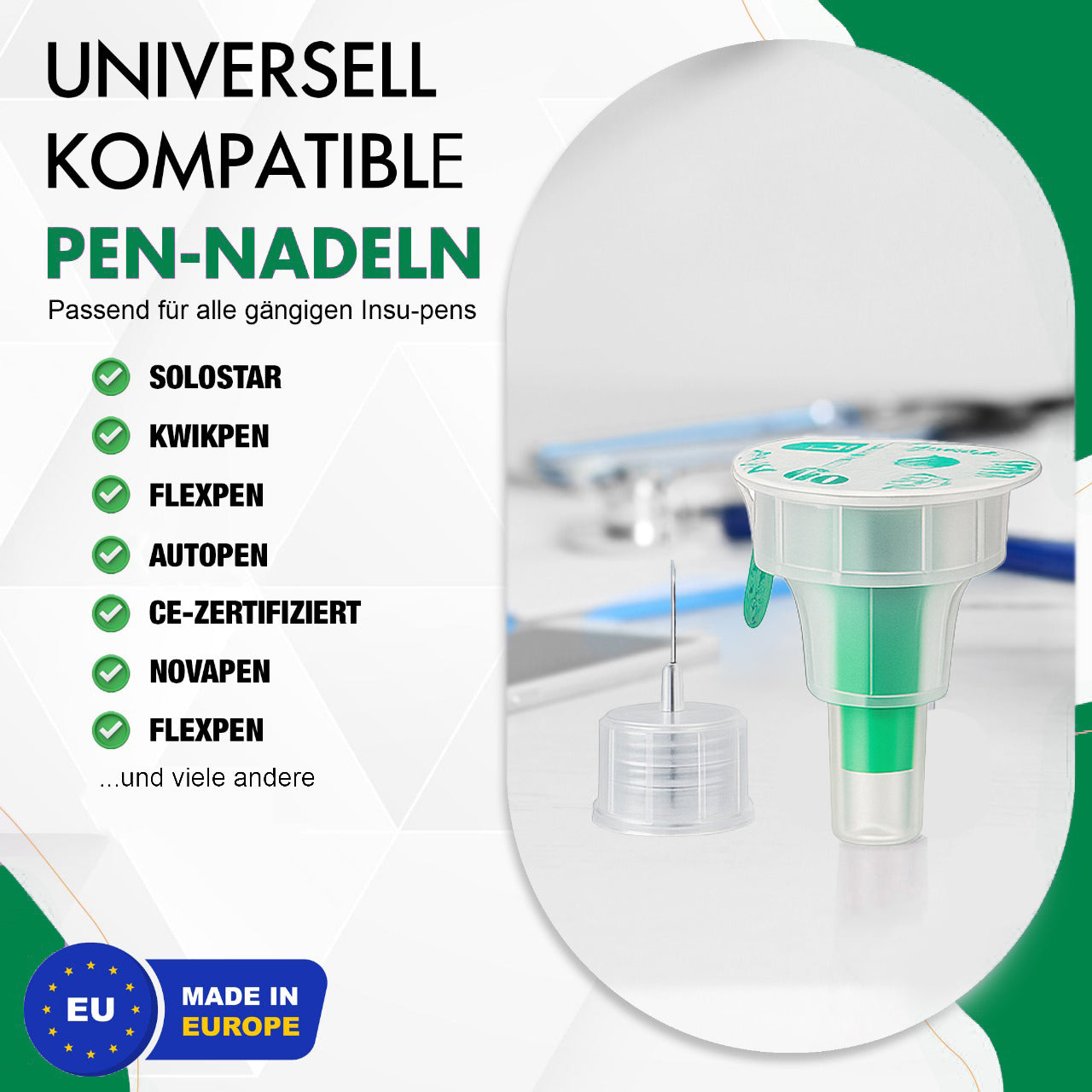 Sterile Einweg-Nadeln 32G (0,23 x 4mm) - 100 Stück Mit Schutzfolie