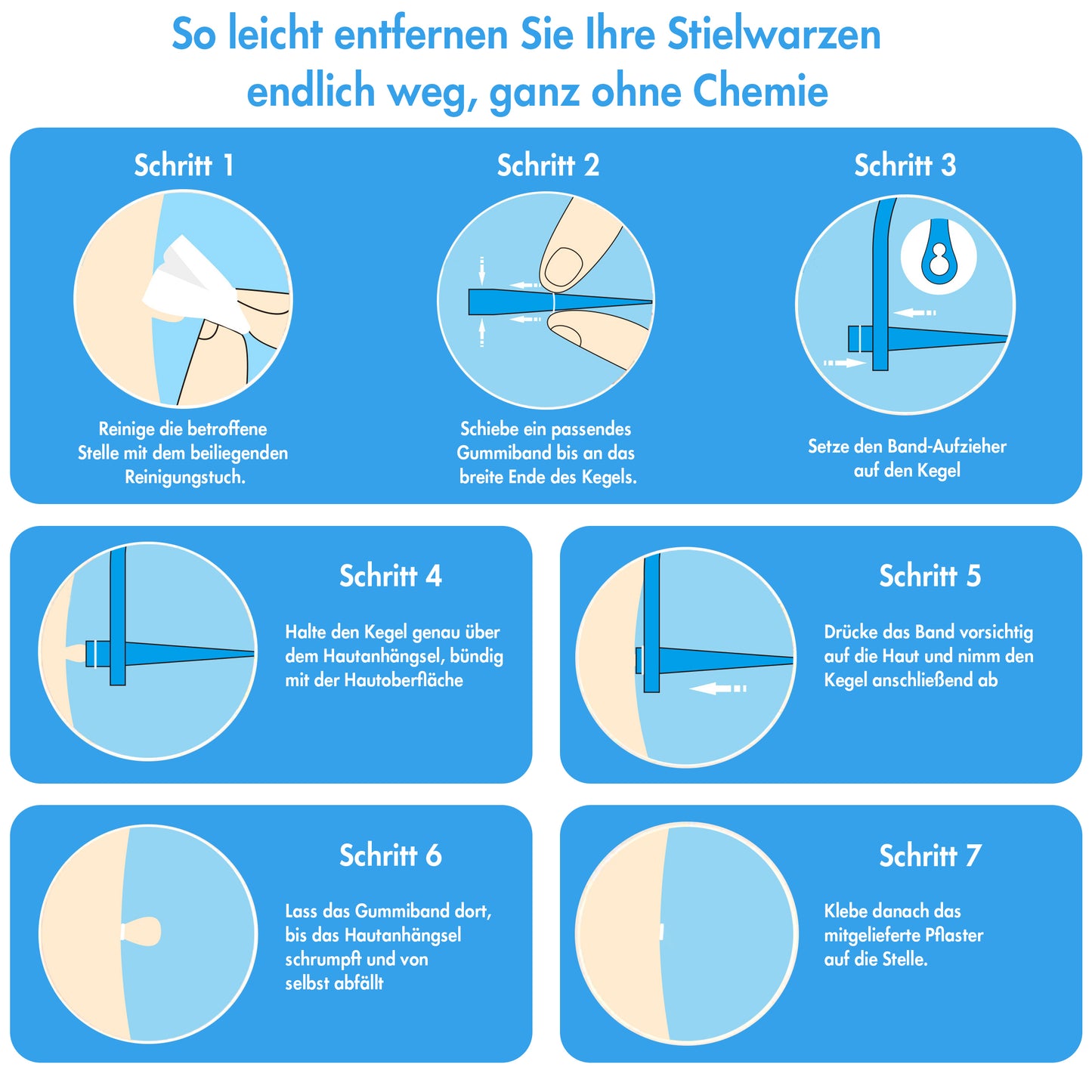 Stielwarzen Entferner Set -  einfache Anwendung zu Hause