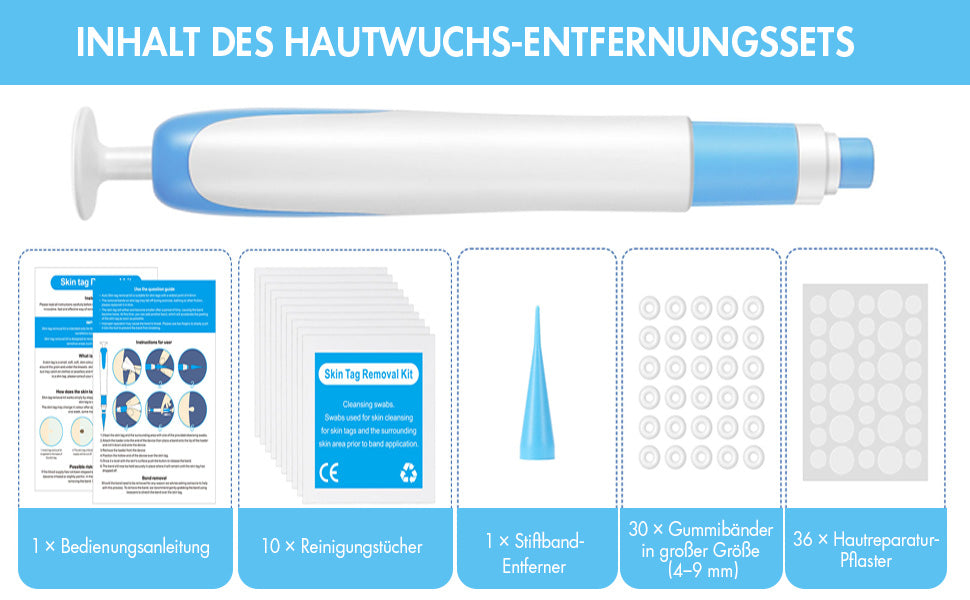 Stielwarzen Entferner Set (für große Warzen)