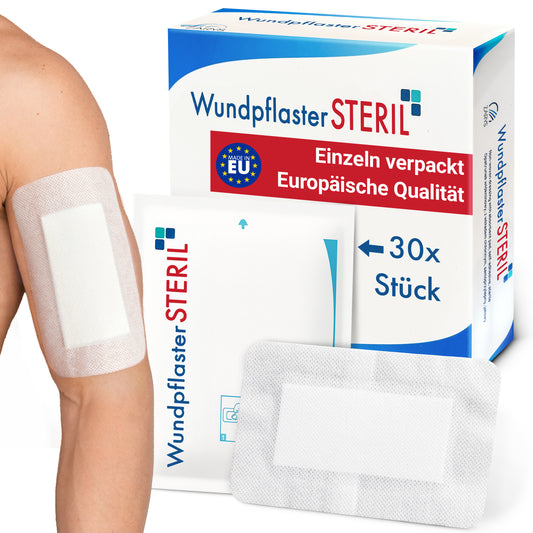 MedTreu Wundpflaster steril 10x15 cm – 30 Stück einzeln verpackt
