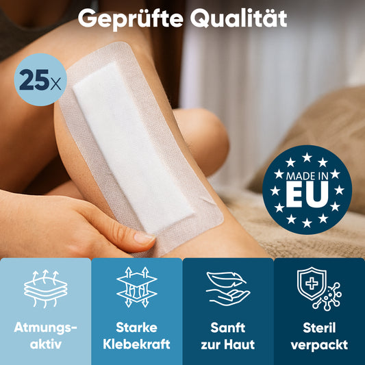 MedTreu Wundpflaster steril 10x30 cm – 25 Stück einzeln verpackt