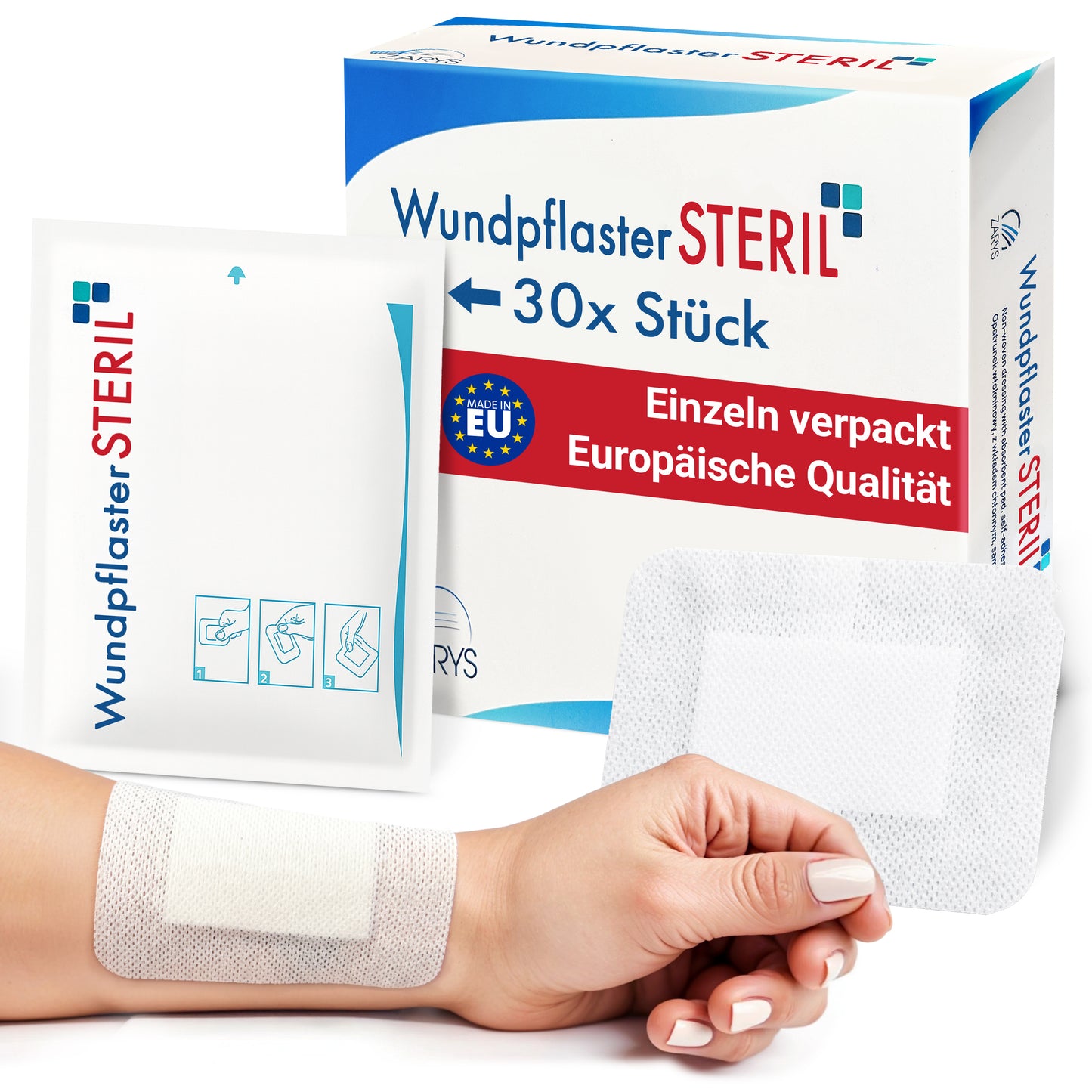 MedTreu Wundpflaster steril 8x10 cm – 30 Stück einzeln verpackt