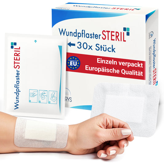 MedTreu Wundpflaster steril 8x10 cm – 30 Stück einzeln verpackt