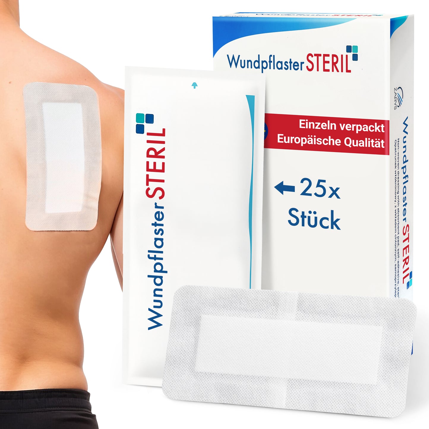 MedTreu Wundpflaster steril 10x20 cm – 25 Stück einzeln verpackt