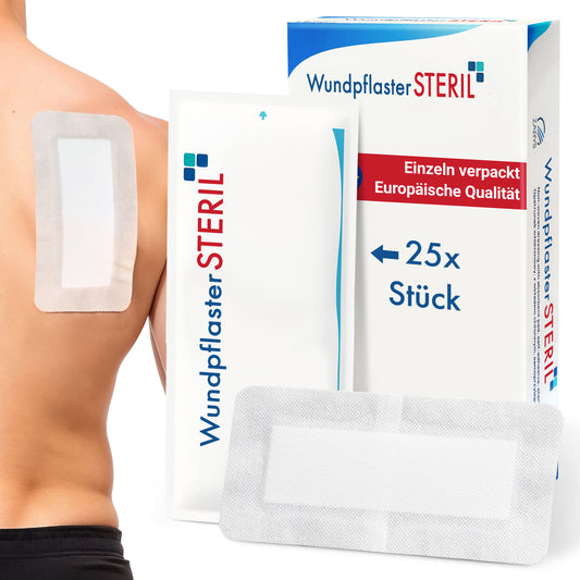 MedTreu Wundpflaster steril 10x20 cm – 25 Stück einzeln verpackt