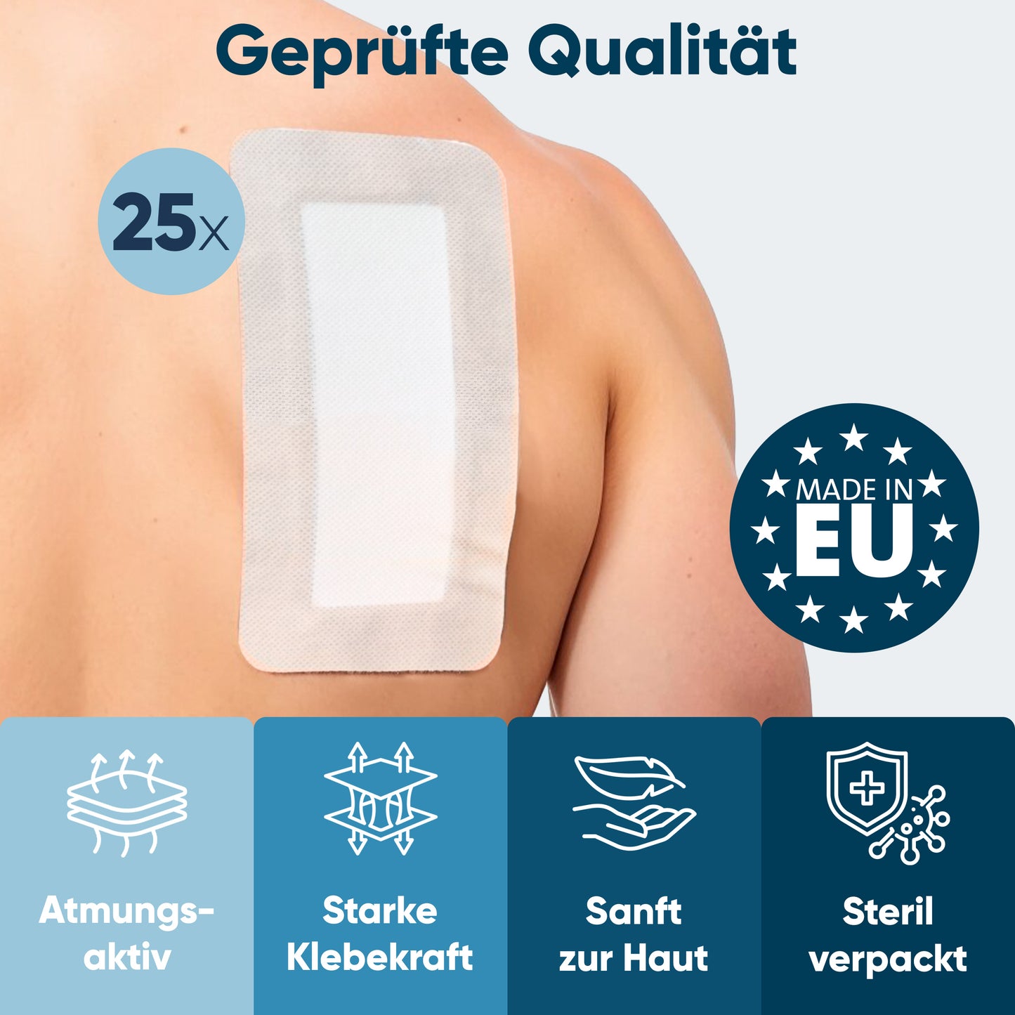 MedTreu Wundpflaster steril 10x20 cm – 25 Stück einzeln verpackt