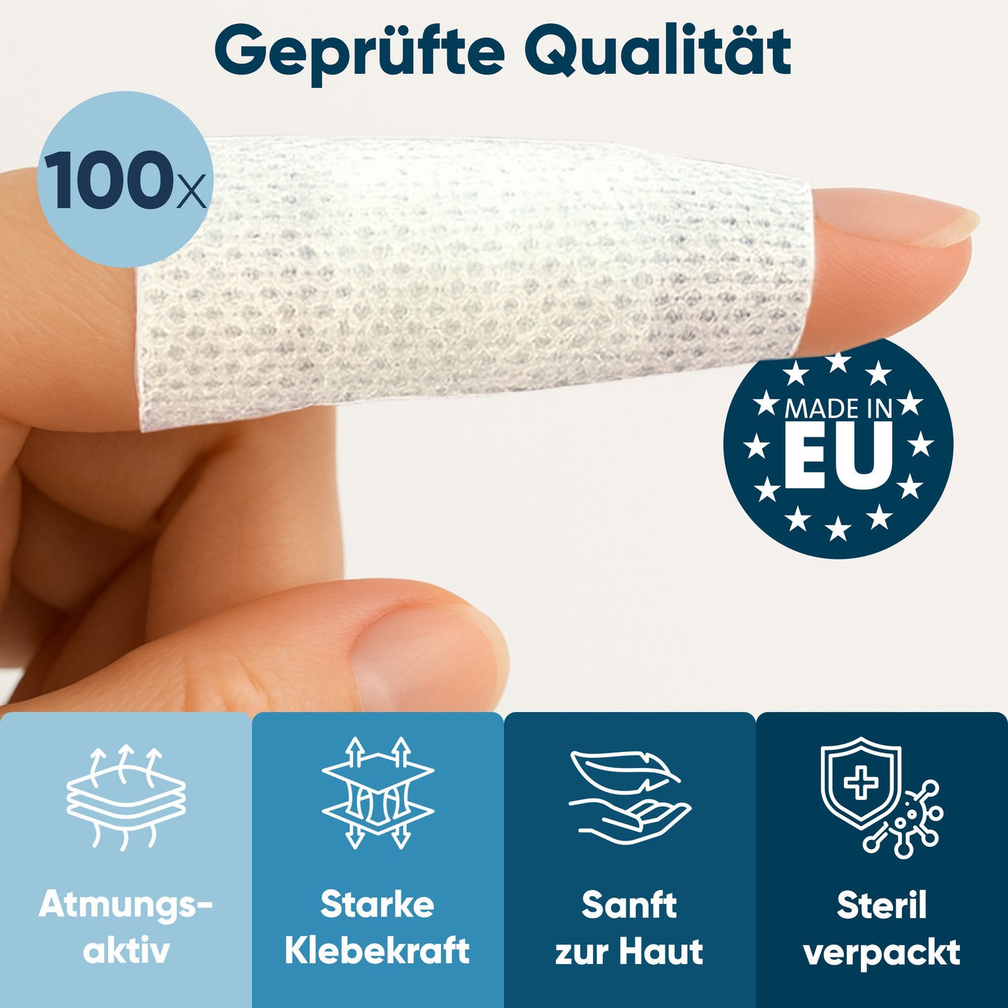MedTreu Wundpflaster steril 5x7,2 cm – 100 Stück einzeln verpackt