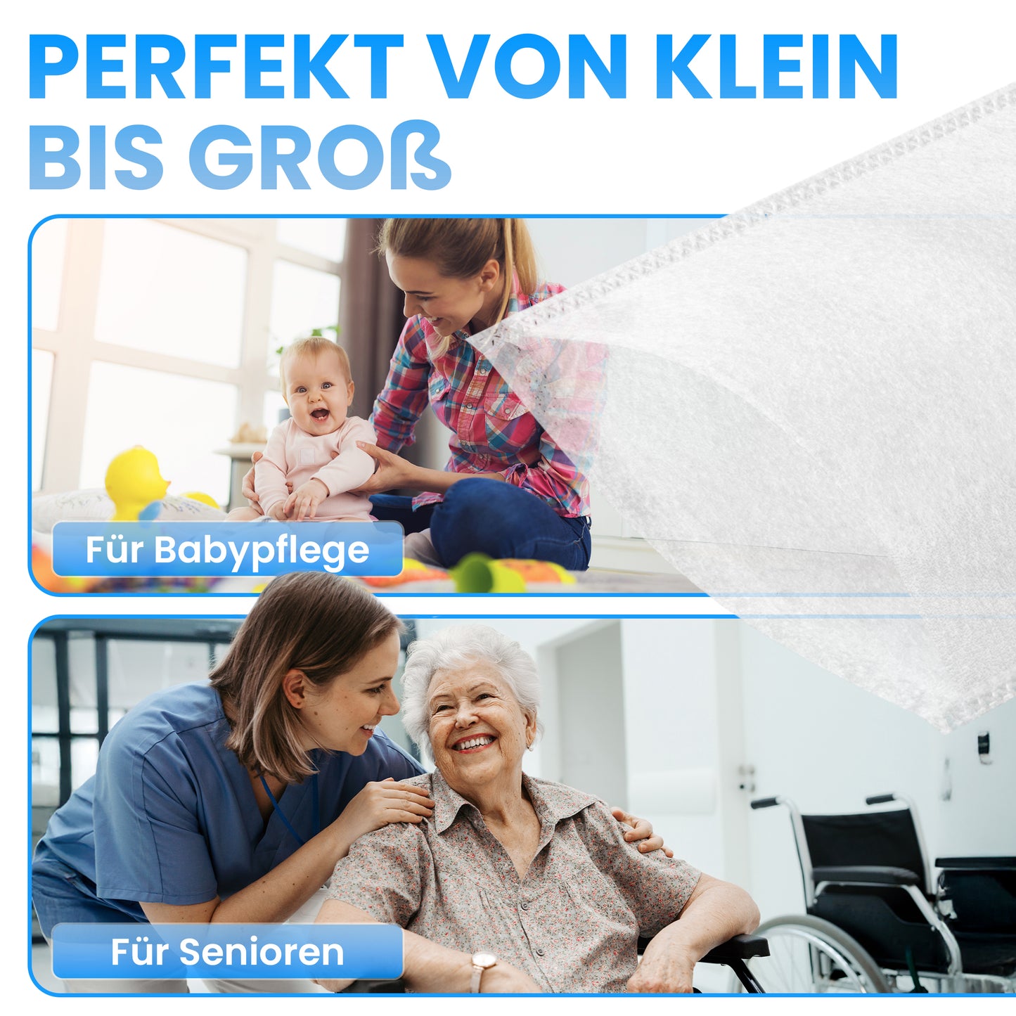 Premium Einmalwaschhandschuhe 100 Stück – ultra soft Molton Waschhandschuhe