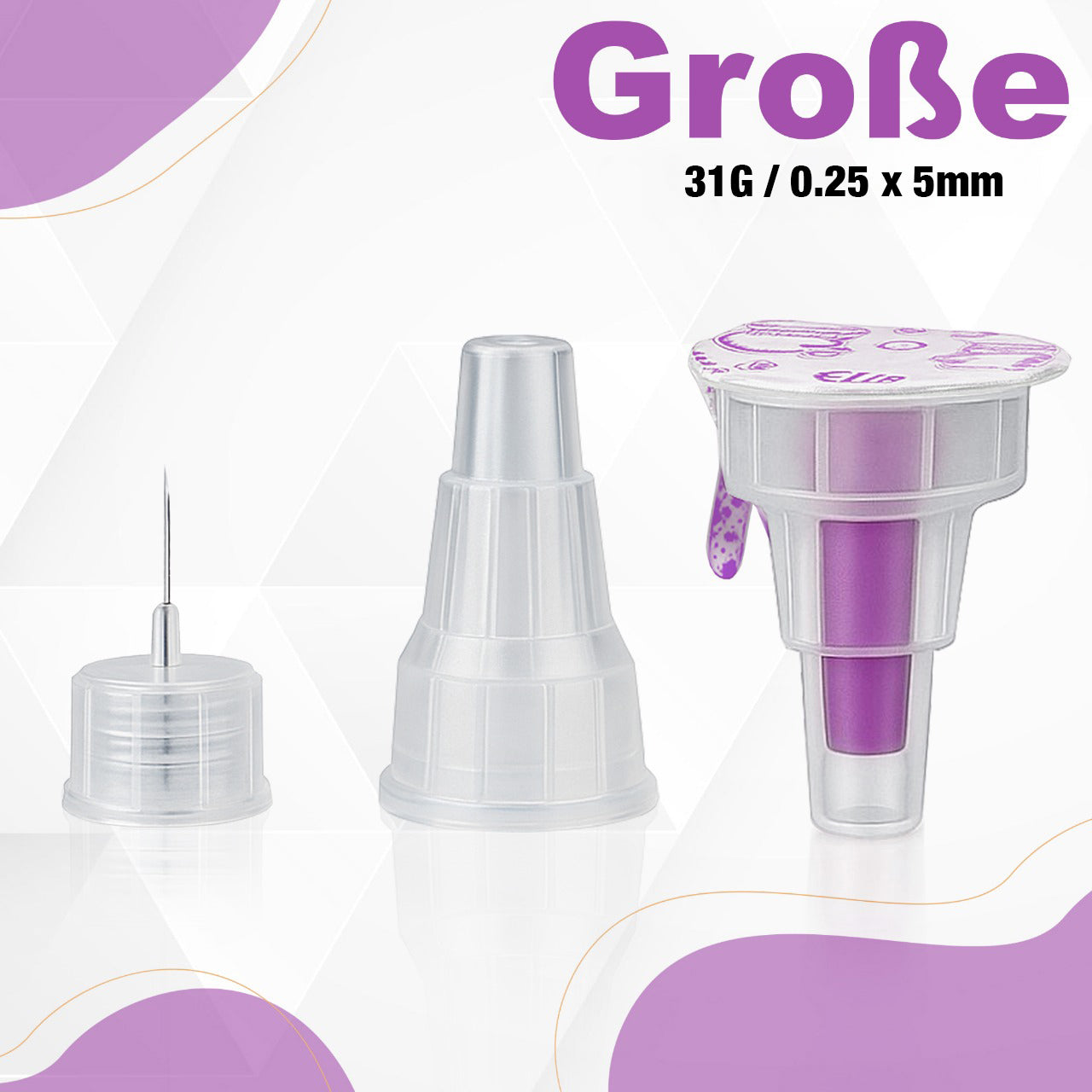Sterile Einweg-Nadeln 31G (0,25 mm x 6 mm) - 100 Stück Mit Schutzfolie