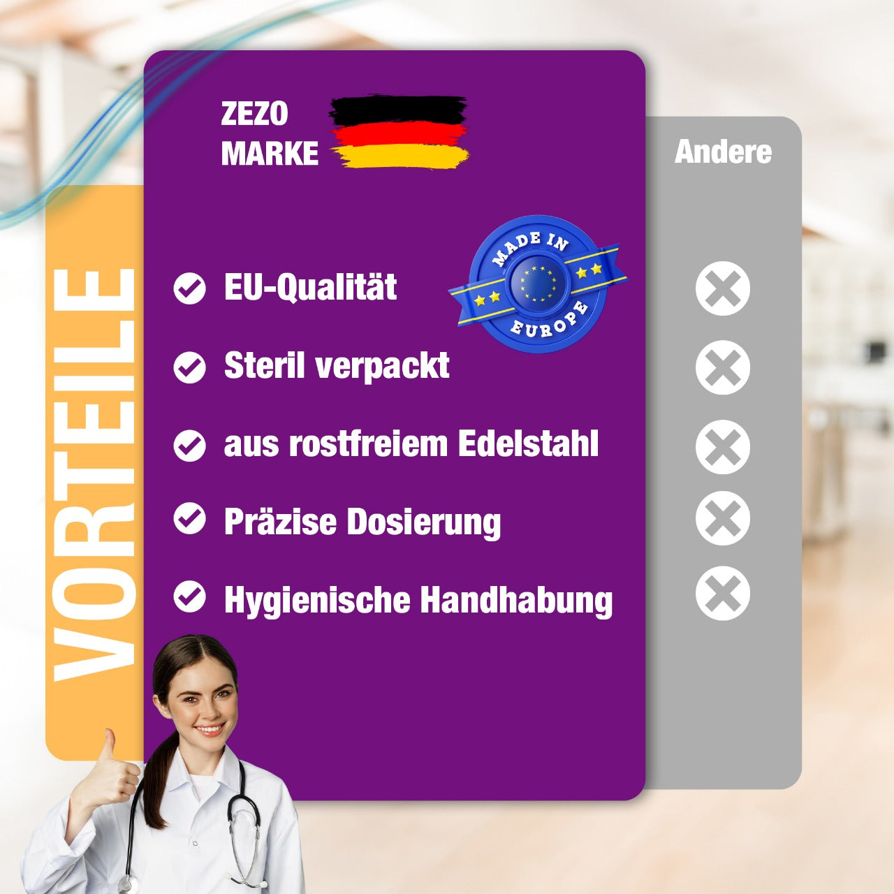 Sterile Einweg-Nadeln 31G (0,25 x 5mm) - 100 Stück Mit Schutzfolie