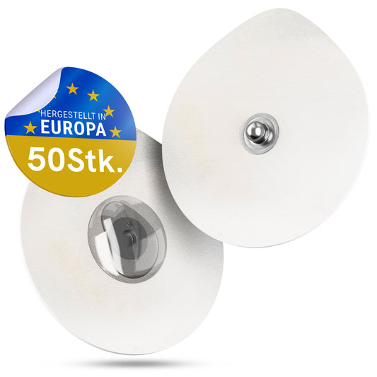 EKG Elektroden Pads – Hochwertige Festgel Klebeelektroden – Durchmesser ca. 43 mm, 50 Stück