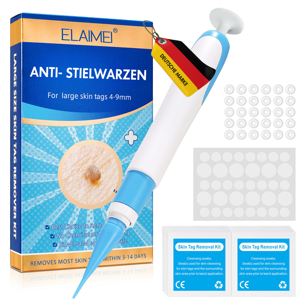 Stielwarzen Entferner Set (für große Warzen)