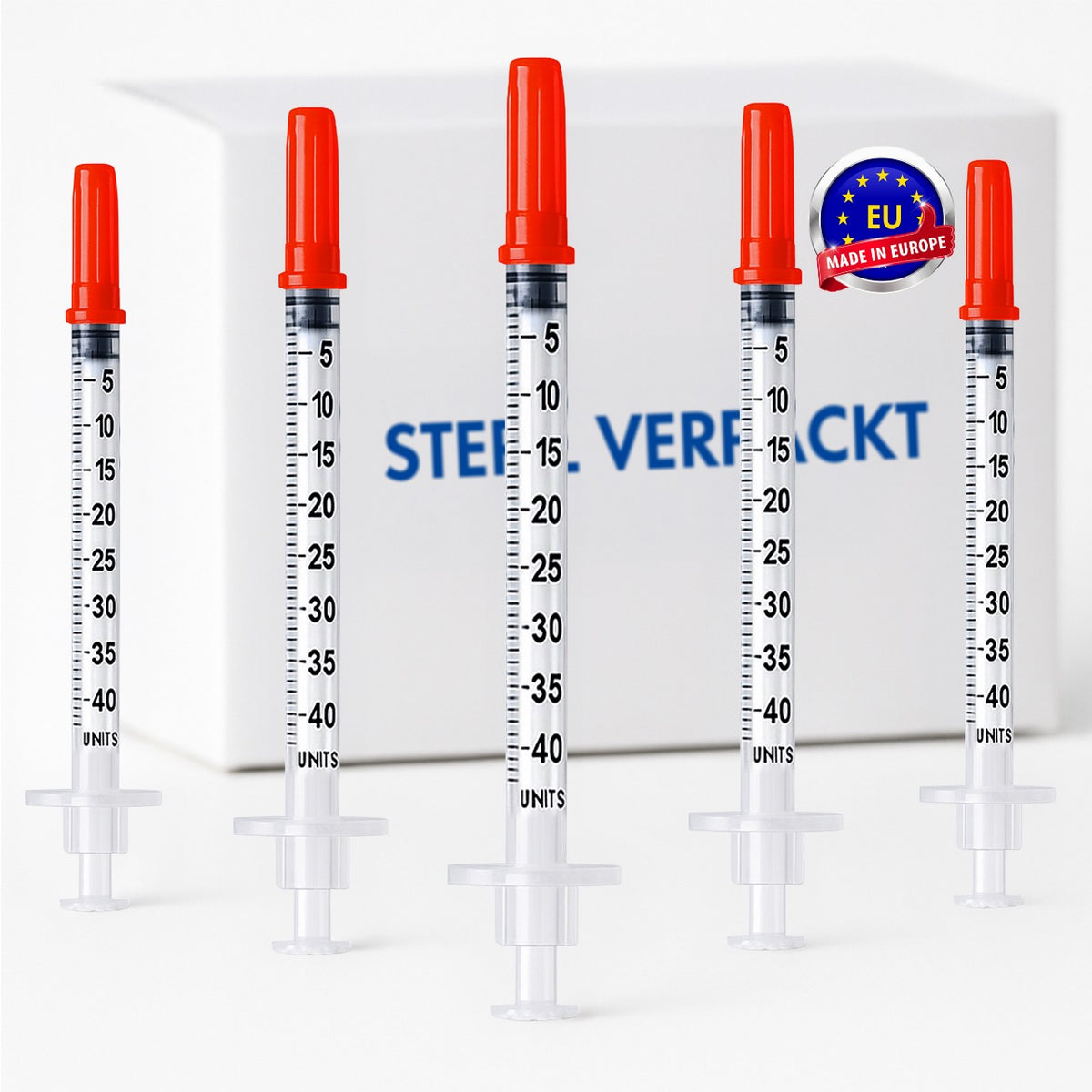 Insulinspritzen 100 Stück 1ml U40 29Gx1/2 (0,33 x 12,7mm)