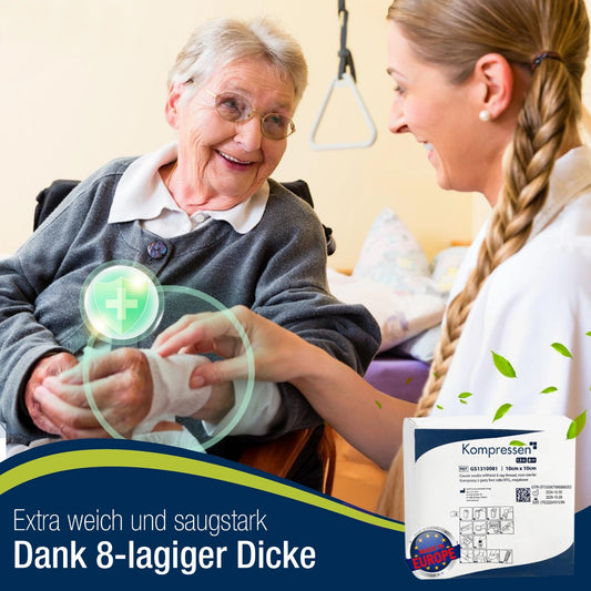 Mullkompressen 10x10 cm – 100 Stück (unsteril)