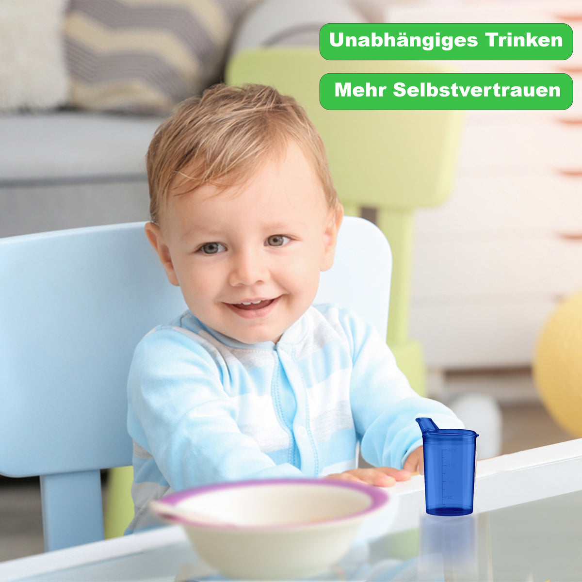 Schnabelbecher transparent und blau Mix (MedTreu) – Bild 4 von 8
