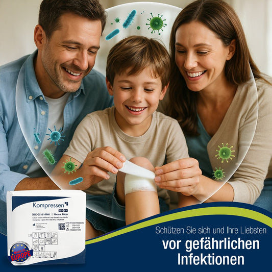 Mullkompressen 10x10 cm – 100 Stück (unsteril)