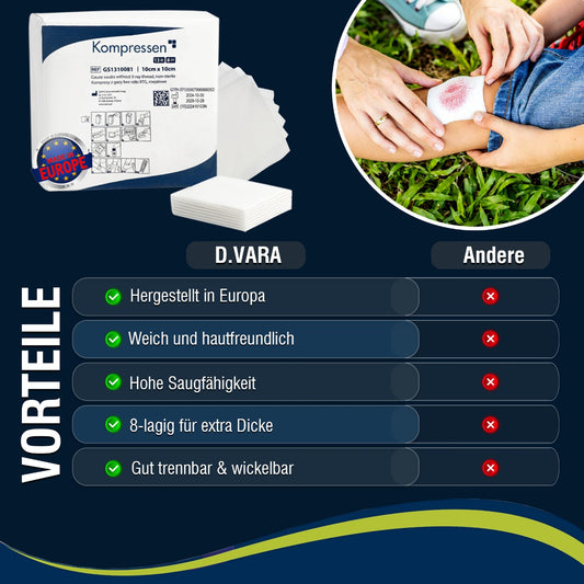 Mullkompressen 10x10 cm – 100 Stück (unsteril)