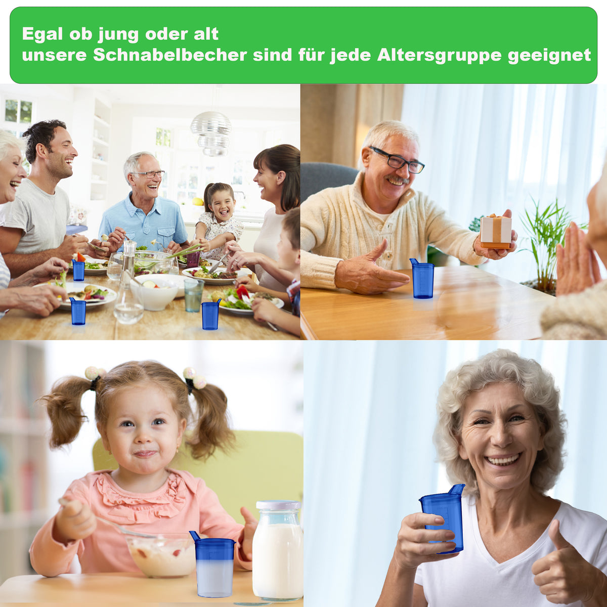 Schnabelbecher mit Deckel 250ml - Blau