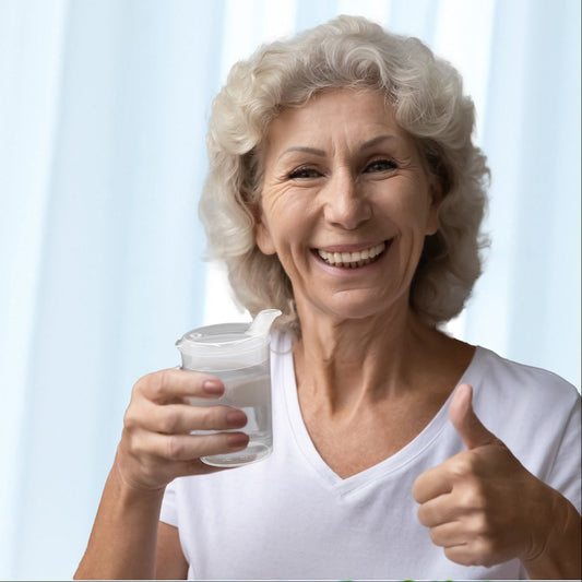 Schnabelbecher transparent und blau Mix