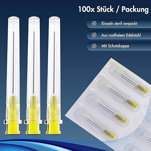 Kanülen 100 Stück 24G 0,55 x 25mm einzeln verpackt