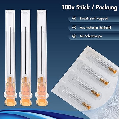 Kanülen 100 Stück 25G x 1" (0,5 mm x 25 mm) einzeln verpackt