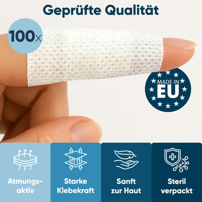 MedTreu Wundpflaster steril 5x7,2 cm – 100 Stück einzeln verpackt