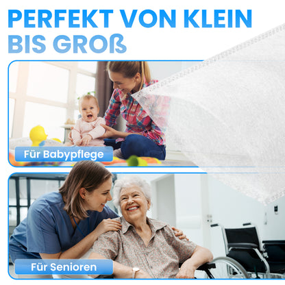 Premium Einmalwaschhandschuhe 100 Stück – ultra soft Molton Waschhandschuhe