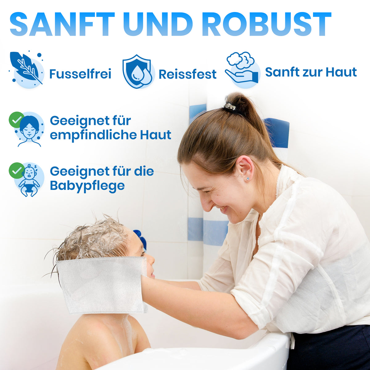Classic Einmalwaschhandschuhe 50 Stück – ultra soft Molton Waschhandschuhe (MedTreu) – Bild 2 von 6