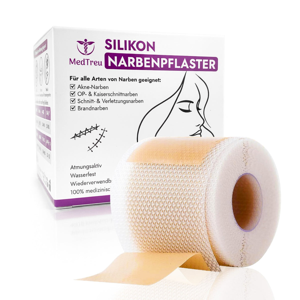 Silikon Narbenpflaster beige (MedTreu) – Bild 2 von 7