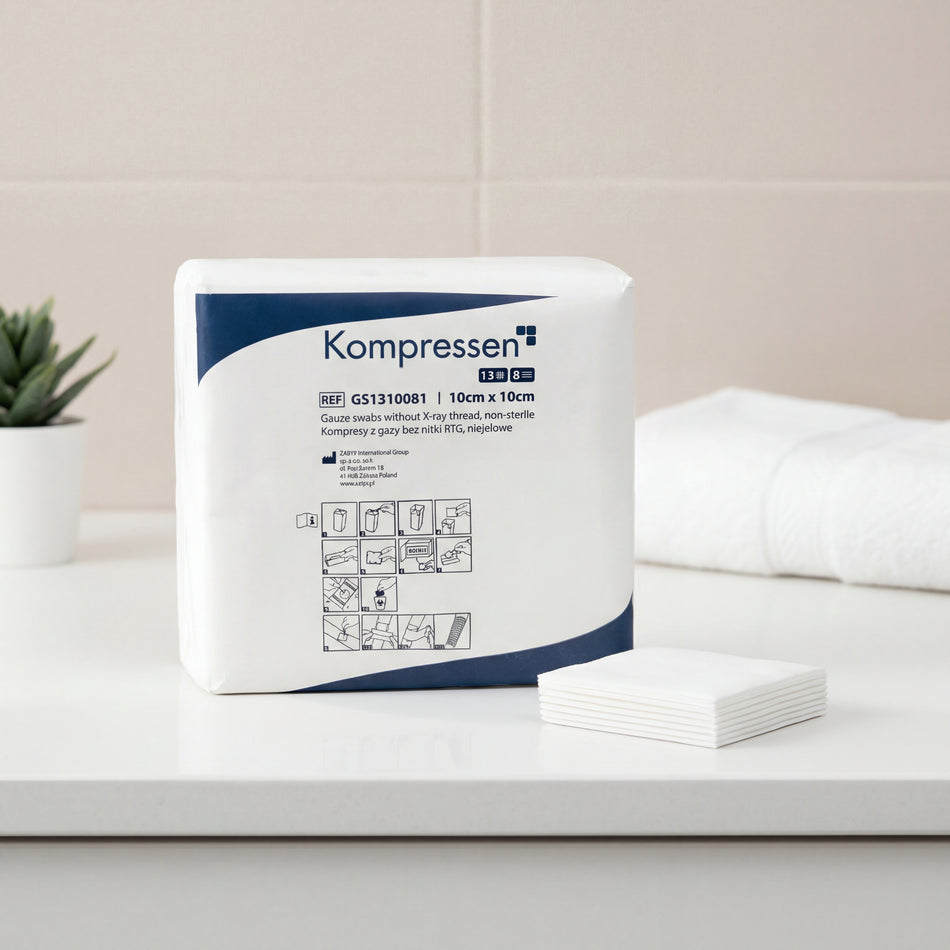 Mullkompressen 10x10 cm – 100 Stück (unsteril) (MedTreu)