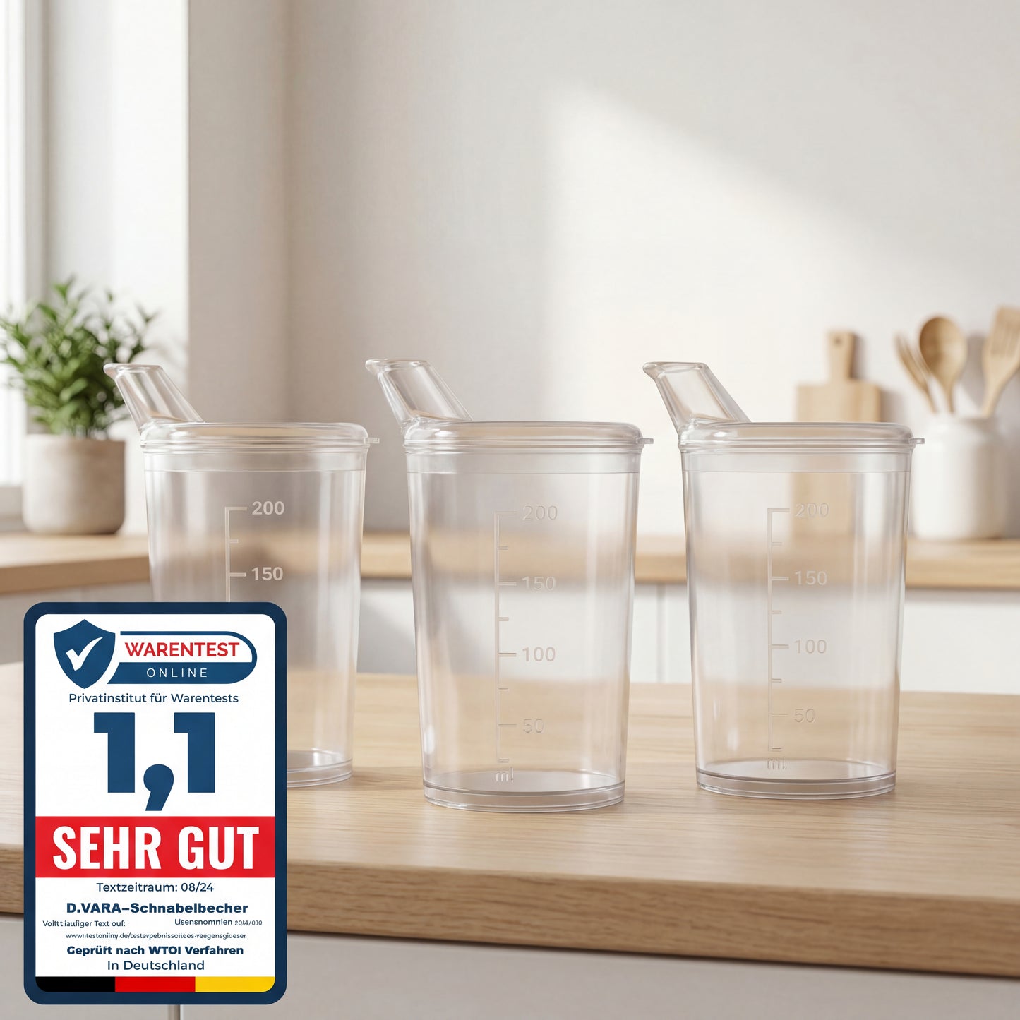 Schnabelbecher mit Deckel 250ml transparent