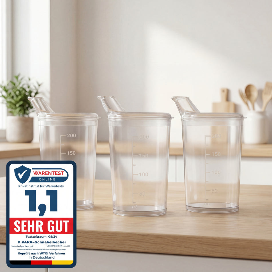 Schnabelbecher mit Deckel 250ml transparent (MedTreu)